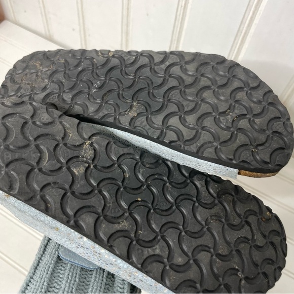 Birkenstock Papillio Blue Shiny Arizona Sandals 619 - Picture 7 of 9